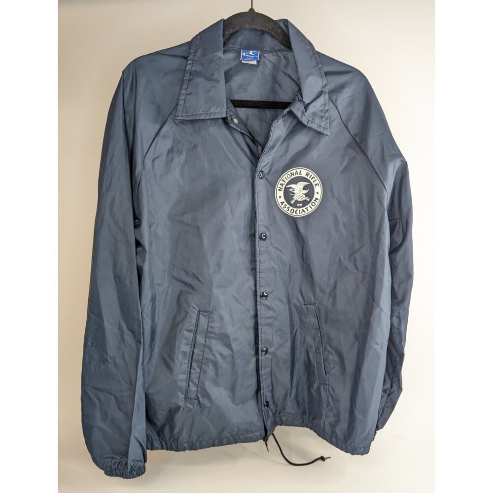 Vintage Champion NRA Windbreaker – Men’s Large - Navy Blue 1980s Jacket